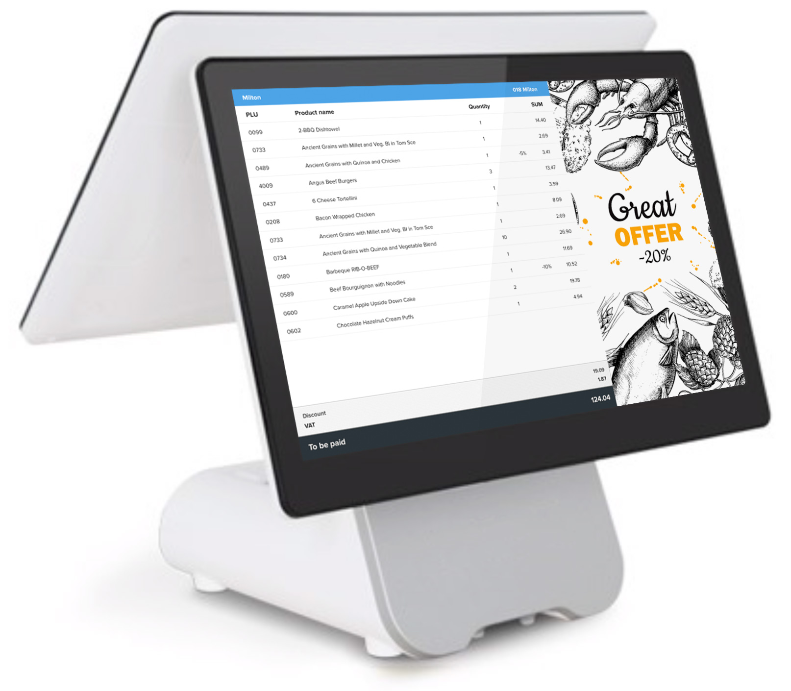 Dual-screen customer display